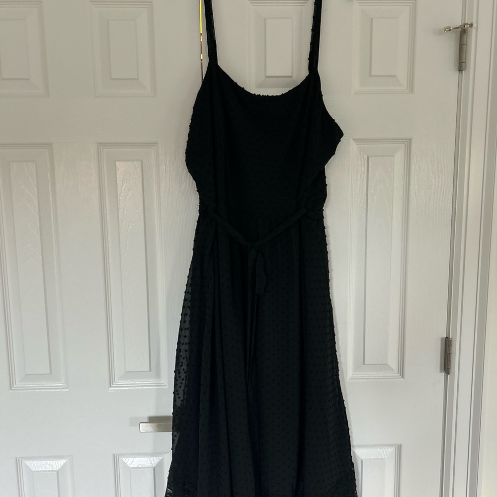City Chic Black Textured Midi Dress